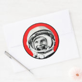 Yuri Gagarin - Sovjet Hero & Cosmonaut Ronde Sticker (Envelop)