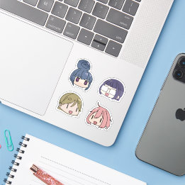 Yuru Camp Alle karakter Chibi stijl Sticker