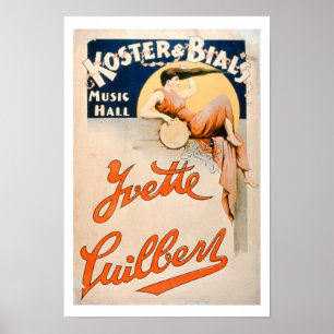 "Yvette Guilbert (c.1869-1944) te Koster en Bial" Poster