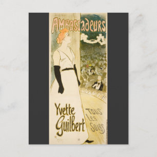 Yvette Guilbert door Theophile Alexandre Steinlen Briefkaart