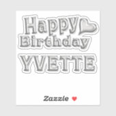Yvette Happy Birthday Autocollants (Feuille)