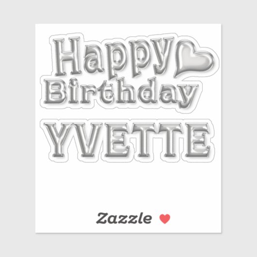 Yvette Happy Birthday Autocollants (Feuille)