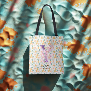 Yvette's Vibrant Blossoms - Boho Floral Monogram Y Draagtas