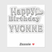 Yvonne Happy Birthday Autocollants (Feuille)