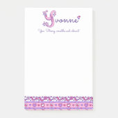 Yvonne letter Y naam betekent roze paarse Post-it® Notes (Voorkant)