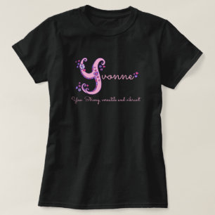 Yvonne meisjesnaam en betekenis Y-monogram-shirt T-shirt