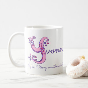 Yvonne-naam betekent gepersonaliseerde Y-monogram- Koffiemok