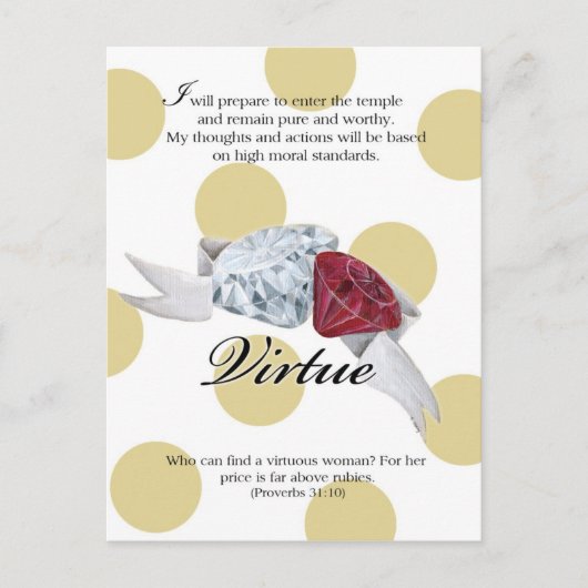 YW-Value-kaart - VIRTUE Briefkaart (Voorkant)