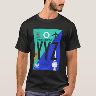 YYZ Airport Code Bagage Label Toronto T-shirt