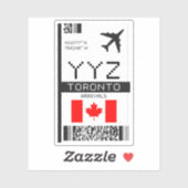 YYZ Toronto, Canada Luchthaven Boarding Pass - Rei Sticker (Vel)