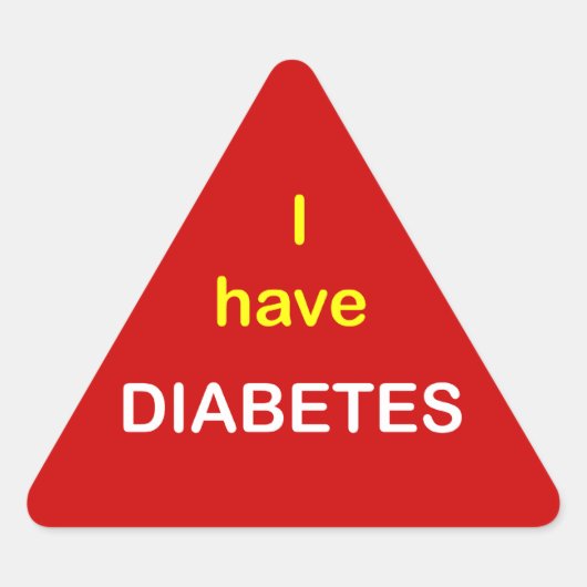 z6 - Ik heb DIABETES. Driehoek Sticker (Voorkant)