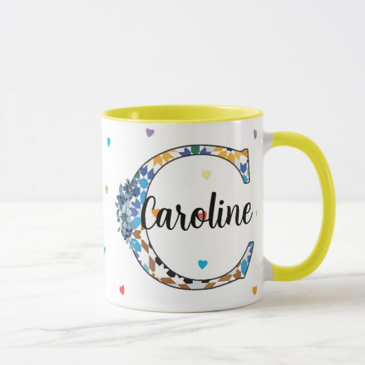 Z8-C Monogram Mug – Geometric & Floral Elegance (Droite)