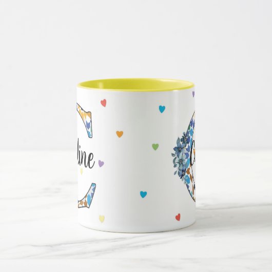 Z8-C Monogram Mug – Geometric & Floral Elegance Mok (Midden)