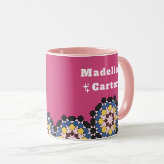 Z9-Rose & Geometric Elegance Mok (Voorkant rechts)