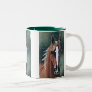 Z Arabisch paardenportret Tweekleurige Koffiemok