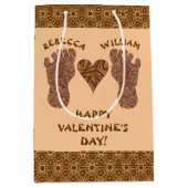 Z Bigfoot Sasquatch Track Happy Valentines Day Medium Cadeauzakje (Voorkant)