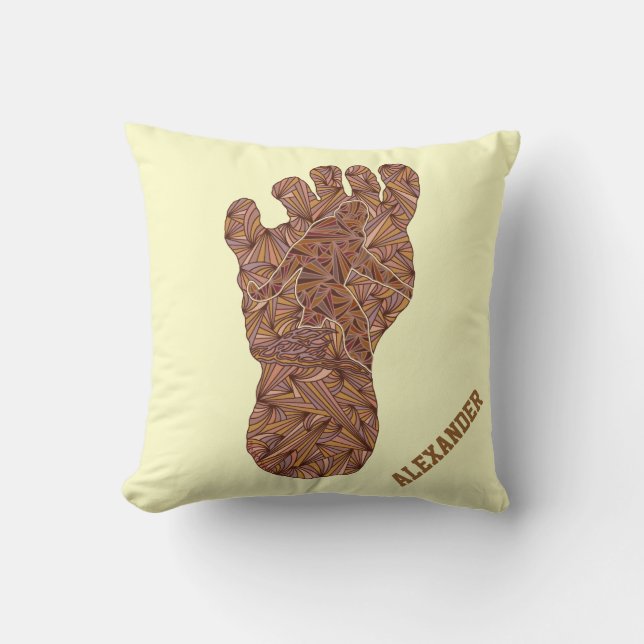 Z Bigfoot Sasquatch Track Personalized Home Decor Kussen (Voorkant)