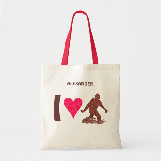 Z Bigfoot Walking Sasquatch I Heart Bigfoot Tote Bag (Voorkant)
