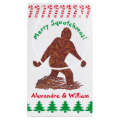 Z Bigfoot Walking Sasquatch-kerstsnoepjes Klein Cadeauzakje (Achterkant)
