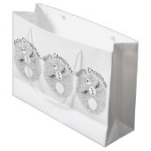 Z Black and White Snowman Cute Holiday Large Cadeauzakje (Voorkant Gekanteld)