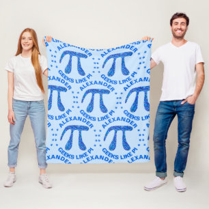 Z Blue PI Symbol Wiskunde Geek Home Dorm Geeks als Fleece Deken