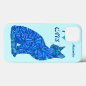 z Blue Sitting Cat ifonx78 Personaliseer deze ute Case-Mate iPhone Case (Achterkant (horizontaal))