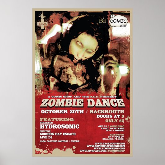 Z.E.D. Zombie Dance Poster (Voorkant)