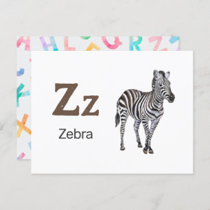 Z est pour Zebra - Carte Flash Alphabet