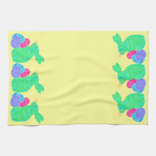 Z Green Easter Bunny Fête de Vacances Serviette de (Horizontal)