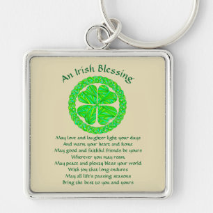 Z Irish Blessing Celtic Shamrock Sleutelhanger