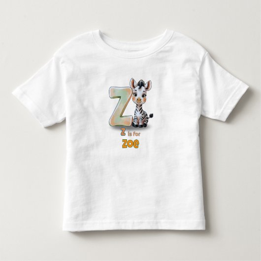 Z is for Zoe - Personalized Toddler T-Shirt (Voorkant)