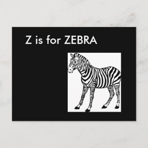 "Z" is voor Zebra Alphabet Flashcard Briefkaart