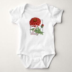 Z is voor Zinnias Flower Monogram Romper