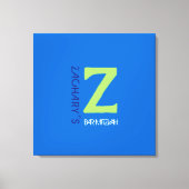 Z Monogram Initiaal Bar Bat Mitzvah Inlogbord Canvas Afdruk (Voorkant)