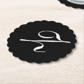 Z Monogram Initiaal Wit op Zwart Kartonnen Onderzetters (Gekanteld)