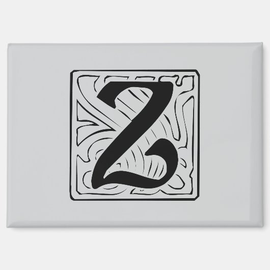 Z Monogramm schwarz Magneet (Voorkant)