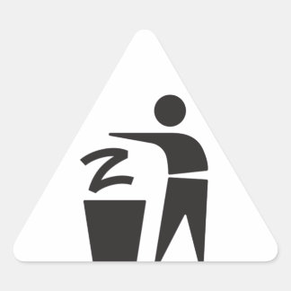 Z naar de vuilnisbak driehoek sticker