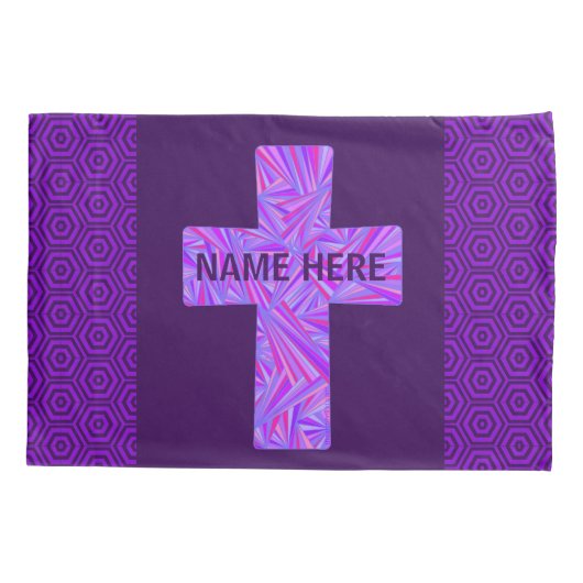 Z Paars kruissymbool Christelijk Symbool Faith Rel Kussensloop (Achterkant)