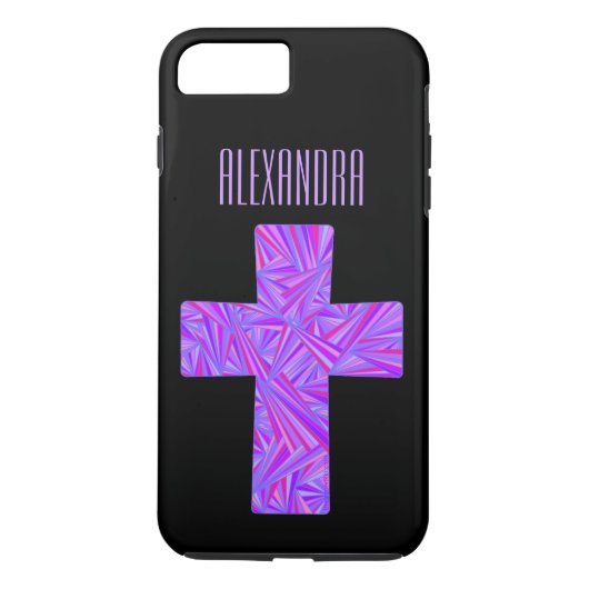 Z Paarse Cross Christelijk ifone7P Persoonlijk Case-Mate iPhone Case (Achterkant)