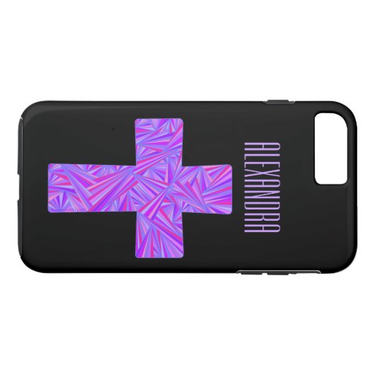 Z Paarse Cross Christelijk ifone7P Persoonlijk Case-Mate iPhone Case (Achterkant (Horizontaal))