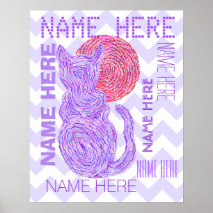 Z Paarse kat en de motorkat lavron Poster