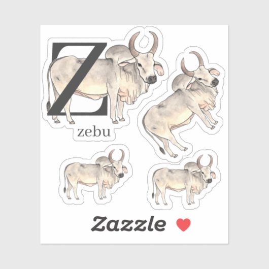 Z pour Stickers Zebu (Feuille)