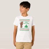 Z Sasquatch Track Merry Squatchmas Bigfoot Kinder T-shirt (Voorkant volledig)