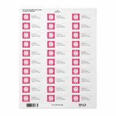 Z Snoep Striper Monogram Adresetiket Frambozenrest Etiket (Full Sheet)