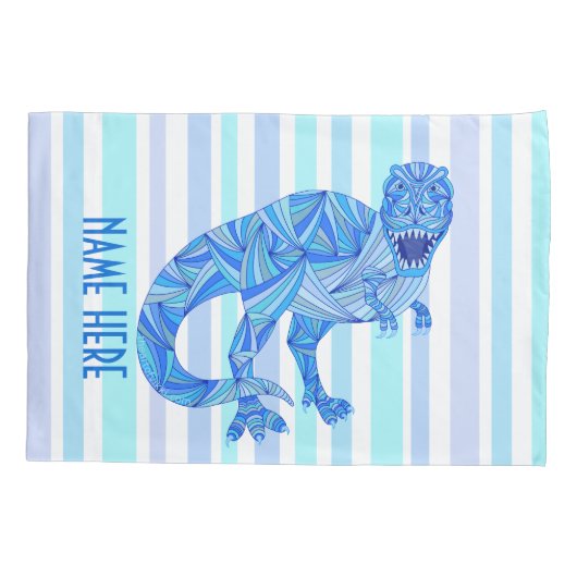 Z T-Rex Dinosaurus Kleurrijke Prehistorische Strep Kussensloop (Achterkant)