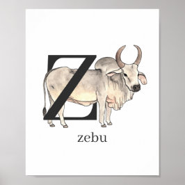 Z voor Zebu-Poster Poster
