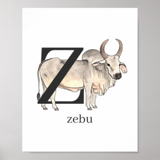 Z voor Zebu-Poster Poster