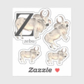 Z voor Zebu-Stickers Sticker (Vel)