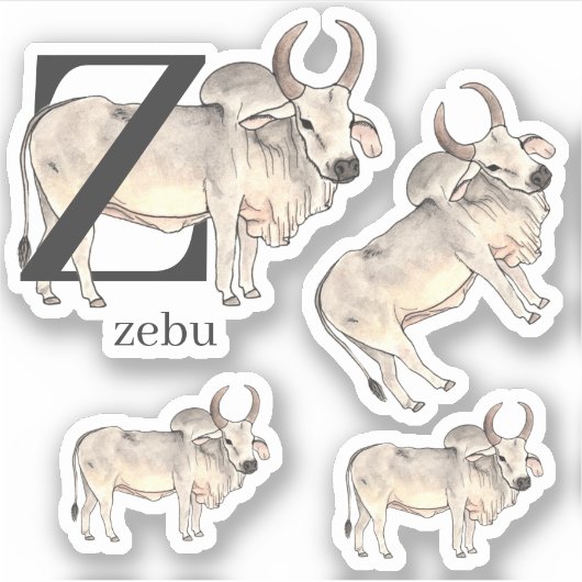 Z voor Zebu-Stickers Sticker (Voorkant)