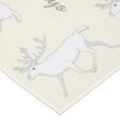 Z White Cariou Reindeer Kerstfeestdag Tafelkleed (Gekanteld)